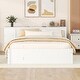 preview thumbnail 3 of 9, Full Size Platform Bed With A Rolling Shelf, Wooden Bed with Trundle, Multifunctional Bed with 3 Storage Drawers, White