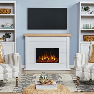 Marshall Slimline Electric Fireplace in White by Real Flame