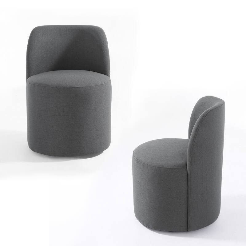 Modern Linen Upholstery Dining Chair Barrel Chair