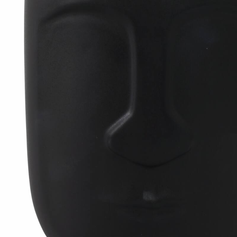 6" Ceramic Planter Vase, Face Design Vase in Black Planter Pot for Succulents and Plants, Indoor or Outdoor Ceramic