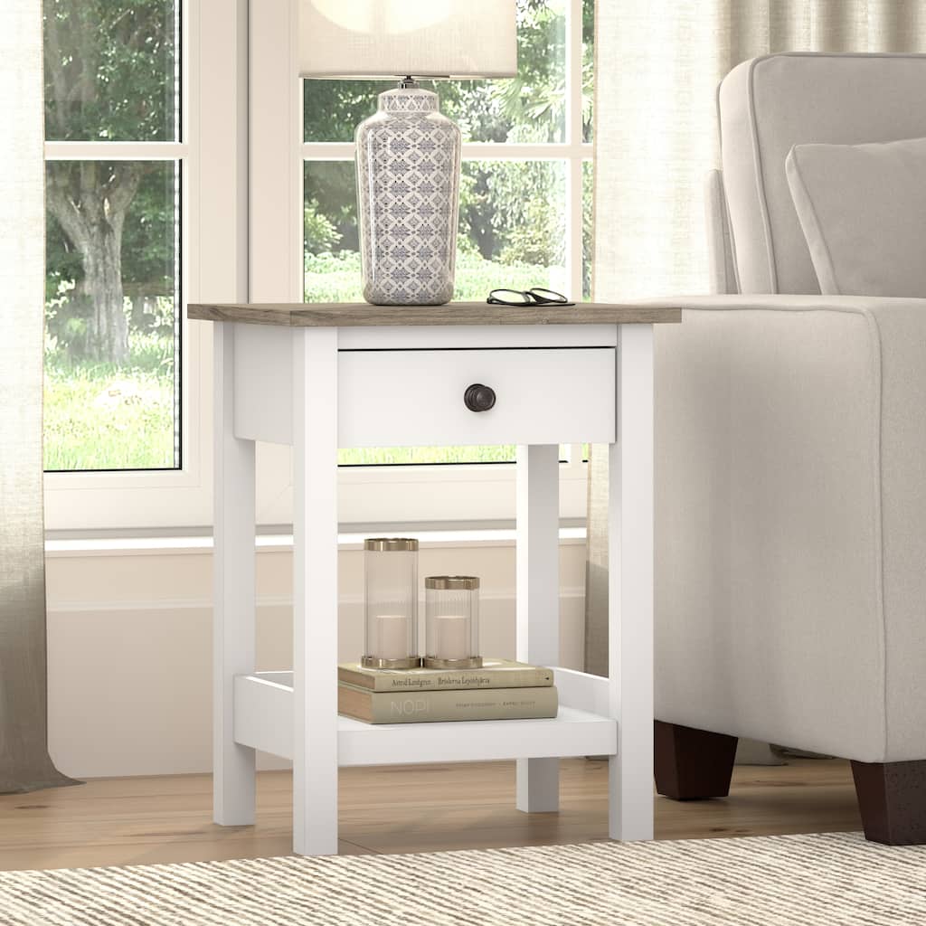 Bush Furniture Mayfield Farmhouse Living Room End Table.