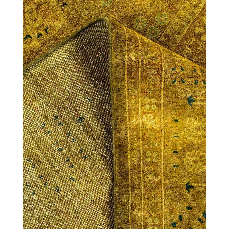 Overton Hand Knotted Wool Vintage Inspired Modern Contemporary Overdyed Multi Area Rug - 6' 1" x 9' 4"