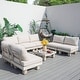 preview thumbnail 8 of 29, Outdoor Aluminum Conversation Sofa Set with Sponge-filled Cushion