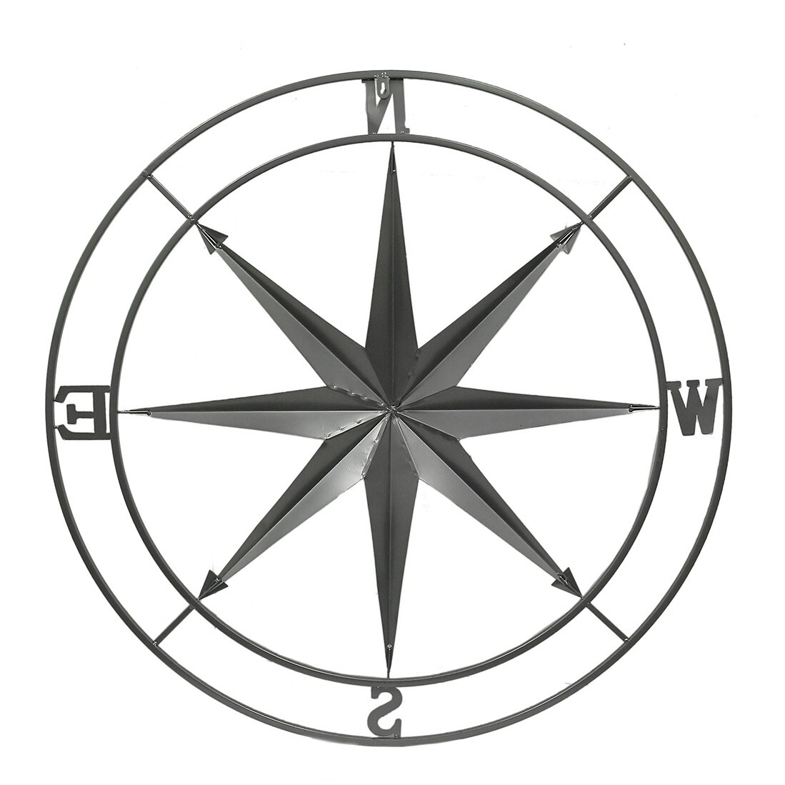 Shop Galvanized Zinc Finish Metal Indoor Outdoor Compass Rose Wall