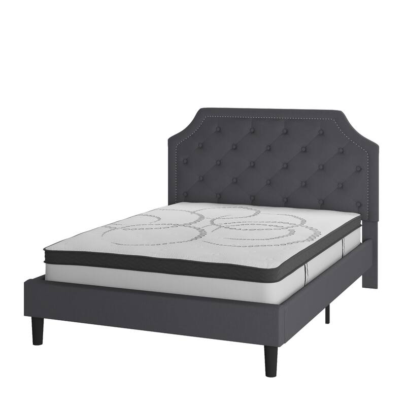 Tufted Platform Bed with 10 Inch Pocket Spring Mattress