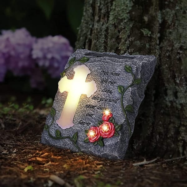 Solar Grave Lights – 2-Pack Waterproof Memorial Stake Lights, Flameless LED, For Outdoor Cemetery Decorations, White, Christmas Gift