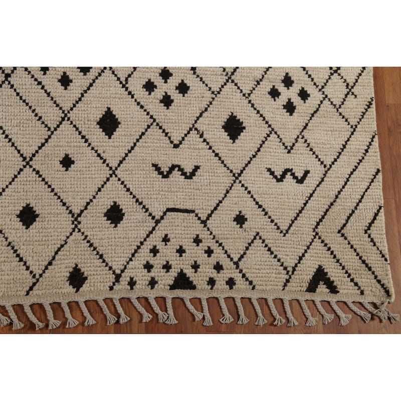 Trellis Moroccan Oriental Area Rug Handmade Wool Carpet - 8'9"x 12'3"