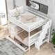 preview thumbnail 3 of 16, Full Over Full Solid Wood Bunk Bed with Two Drawers and Storage Staircase, High Guardrail