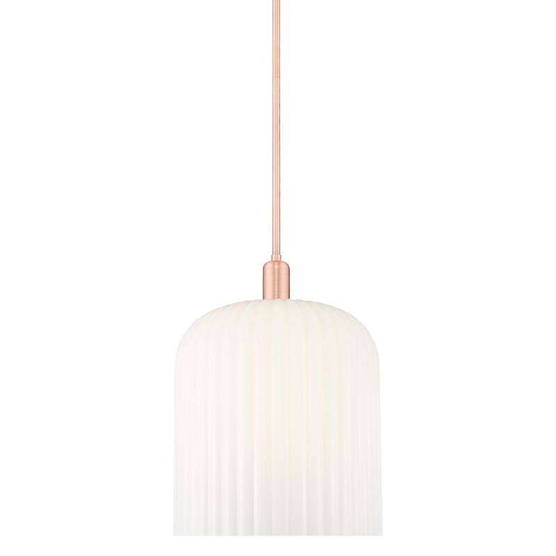 Innovations Lighting 716-1S-18-12 Bridal Veil Pendant Bridal Veil 12" - Antique Copper / Gloss White