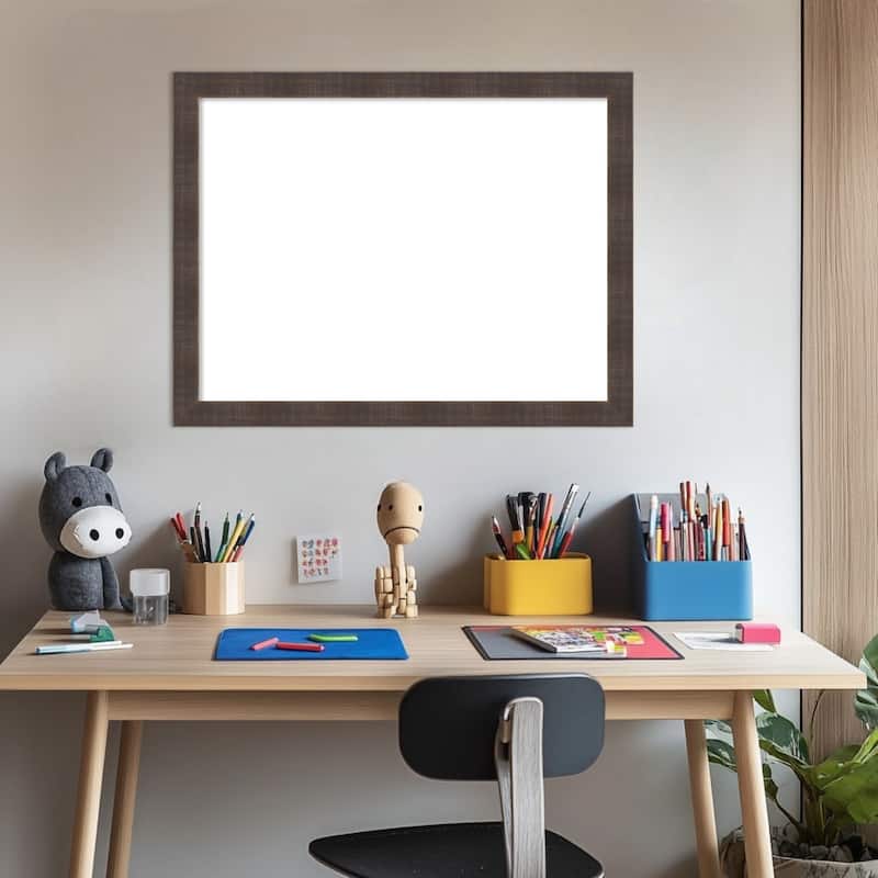 Amanti Art Whiskey Brown Rustic Framed Dry Erase Magnetic Board