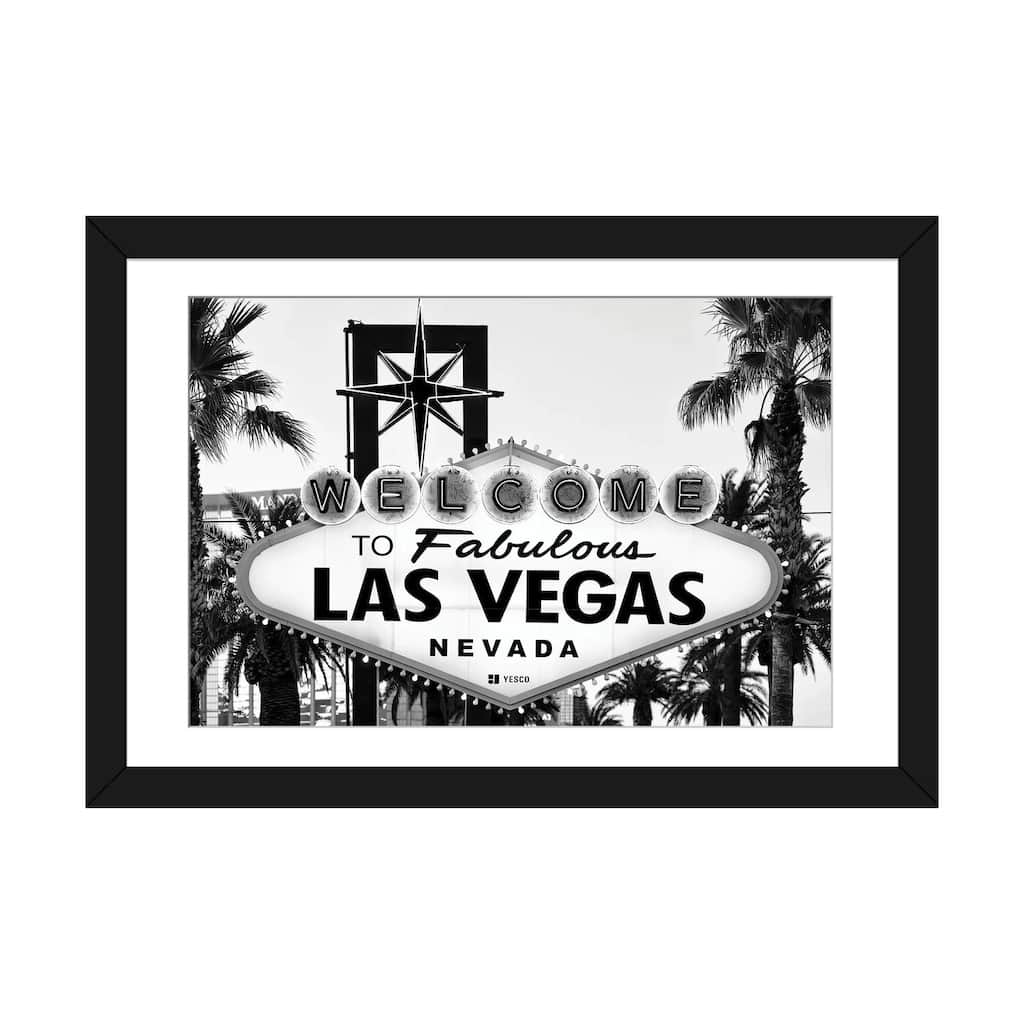 iCanvas "Black Nevada Series - Welcome To Fabulous Las Vegas Nevada" by Philippe Hugonnard PFA