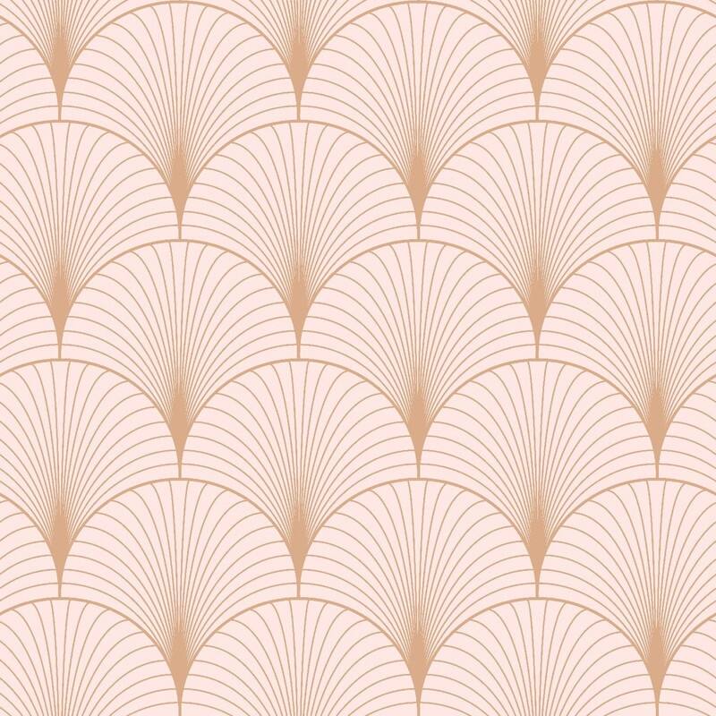 ESTA Home Lempicka Pink Art Deco Motif Wallpaper - Pink