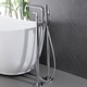 preview thumbnail 5 of 12, 33" H Solid Brass Floor Mounted Freestanding Tub Faucet with Hand Shower and Diverter