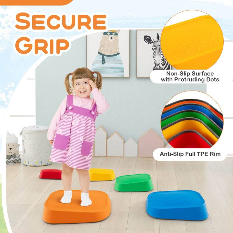 Costway 5 Pcs Balance Stepping Stones for Kids with Non-Slip Surface - See Details