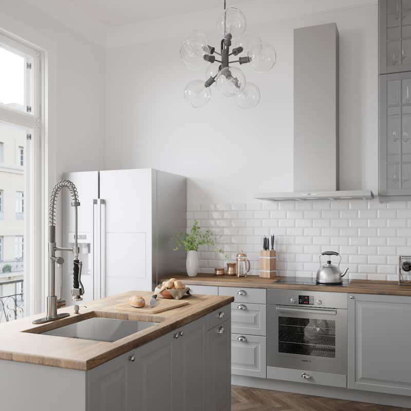 VIGO Zurich 27" H Single Handle Pull-Down Sprayer Kitchen Faucet