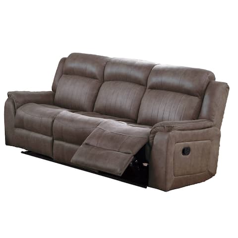 Fabric Manual Motion Sofa with Pillow Top Arms, Brown