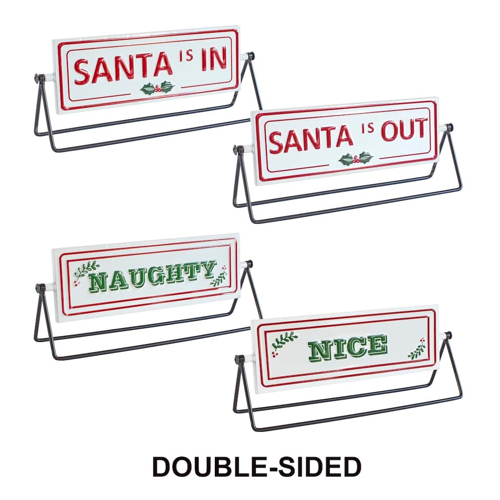 Reversable Santa Sign (Set of 2)