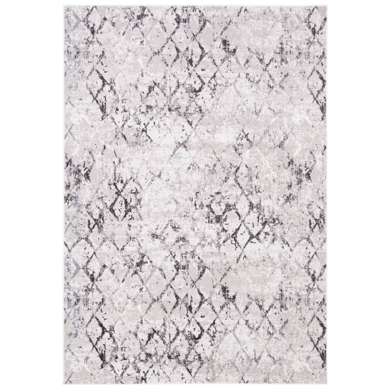 SAFAVIEH Amelia Selvete Modern Trellis Distressed Rug - 2'2" x 4' - Grey/Light Grey