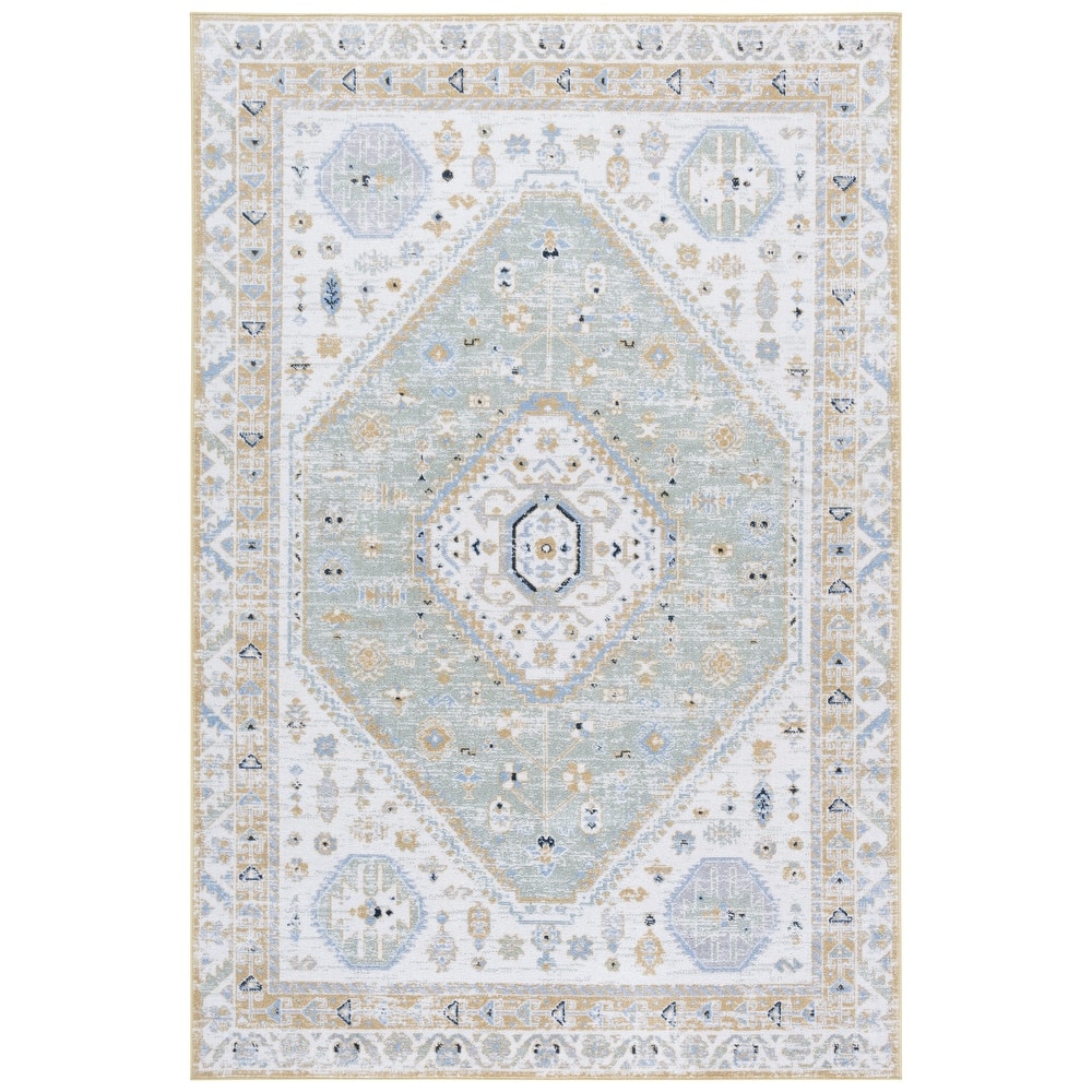 SAFAVIEH Bayside Machine Washable Surmeli Shabby Chic Rug