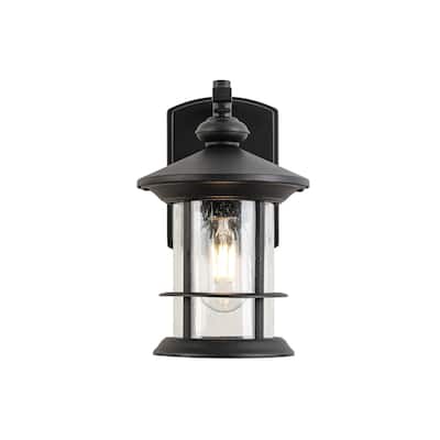 Waterproof Outdoor Hardwired Wall Lantern Sconce with Clear Glass