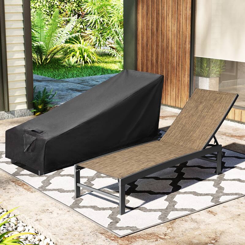 3-Piece Outdoor Loungers Patio Chaise Lounge Chairs Set with Side Table