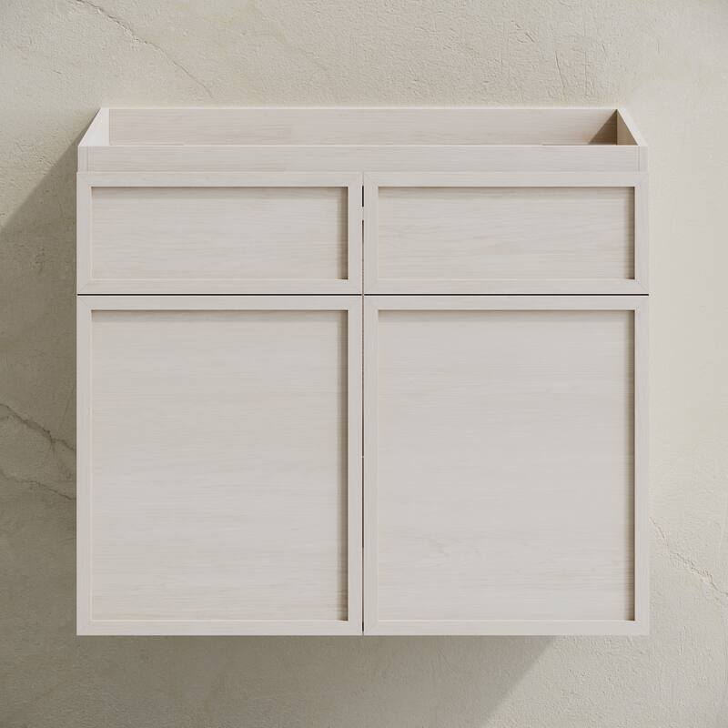 St. Tropez 24" Wall-Mounted Bathroom Vanity Cabinet Without Top In White Oak - 24