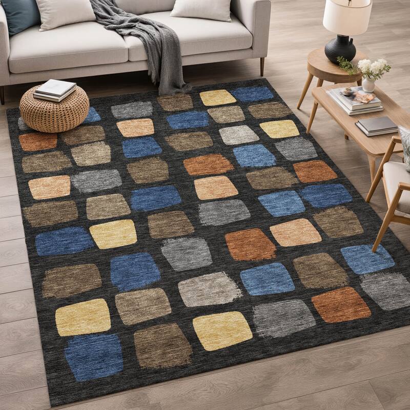 Machine Washable Indoor/ Outdoor Casual Hoppy Chantille Rug