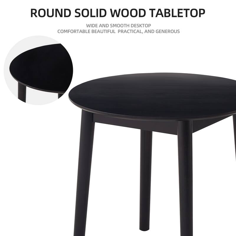Round Table, all solid wood, can sit 2-4 people diameter 31.5 inches