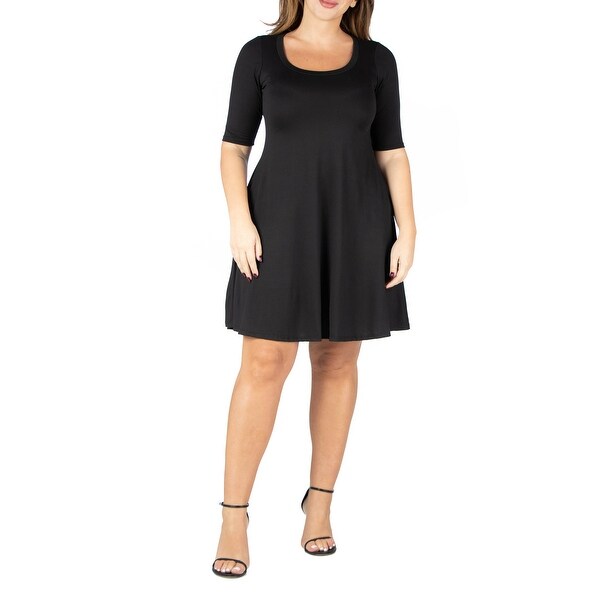 plus size elbow sleeve dress