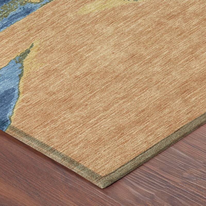 Machine Washable Indoor/ Outdoor Modern Cheney Chantille Rug