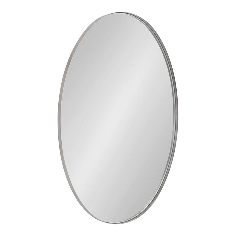 Kate and Laurel Rollo Oval Framed Wall Mirror - 20x30 - Silver