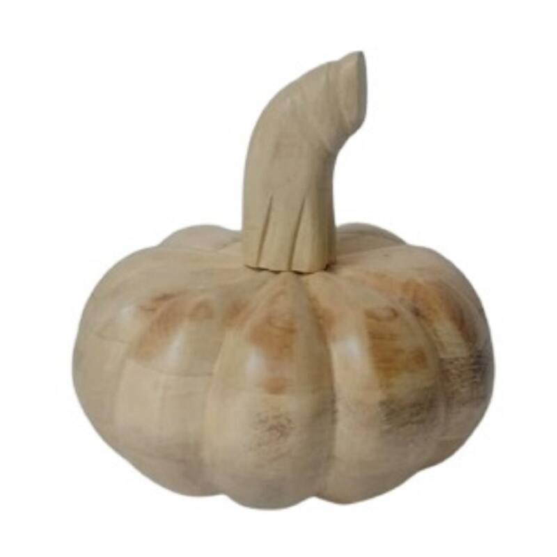 Small Pumpkin Fall Harvest Tabletop Decoration - 7.5" - Beige