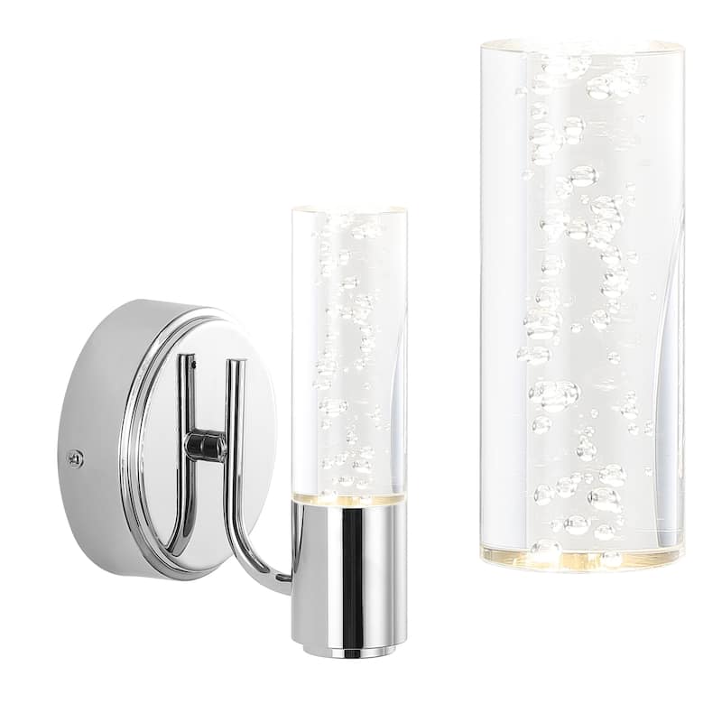Alain Minimalist Modern Bubble Acrylic/Iron Integrated LED Vanity Light, by JONATHAN Y