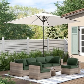 14-Piece Patio Furniture Sofa Cushions, 6-Seater Outdoor Cushion Set (Only Include Cusions，Not Sofa） - 25.6*25.6*4in