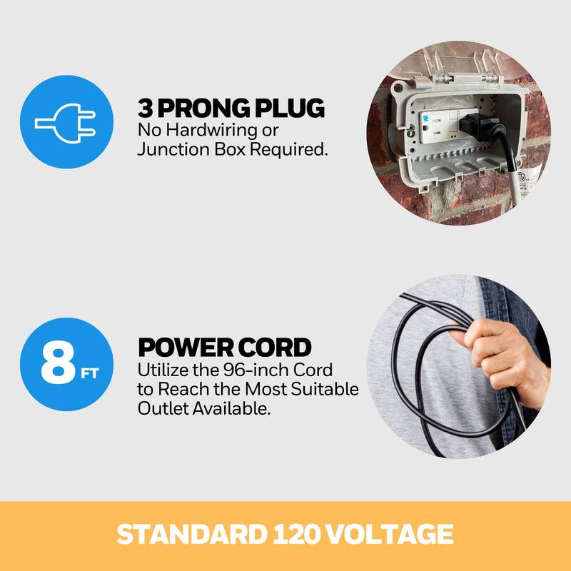 18" Honeywell Matte Black Outdoor Wet-Rated Oscillating Wall Fan with Remote, 3-Speed AC Motor - 18 Inches