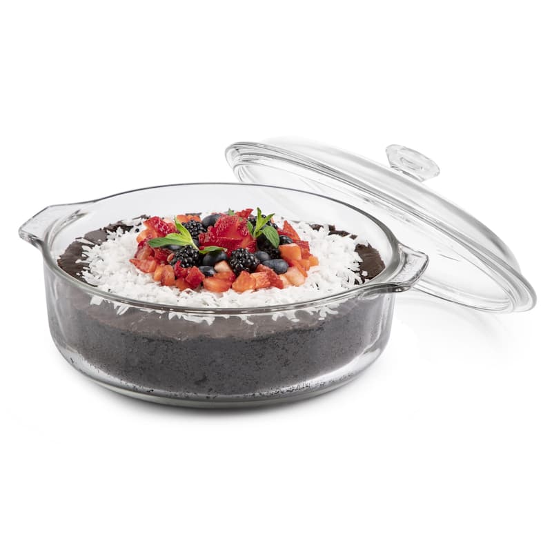 Libbey Baker's Basics 2-Piece Glass Casserole Baking Dish Set with 1 Glass Cover