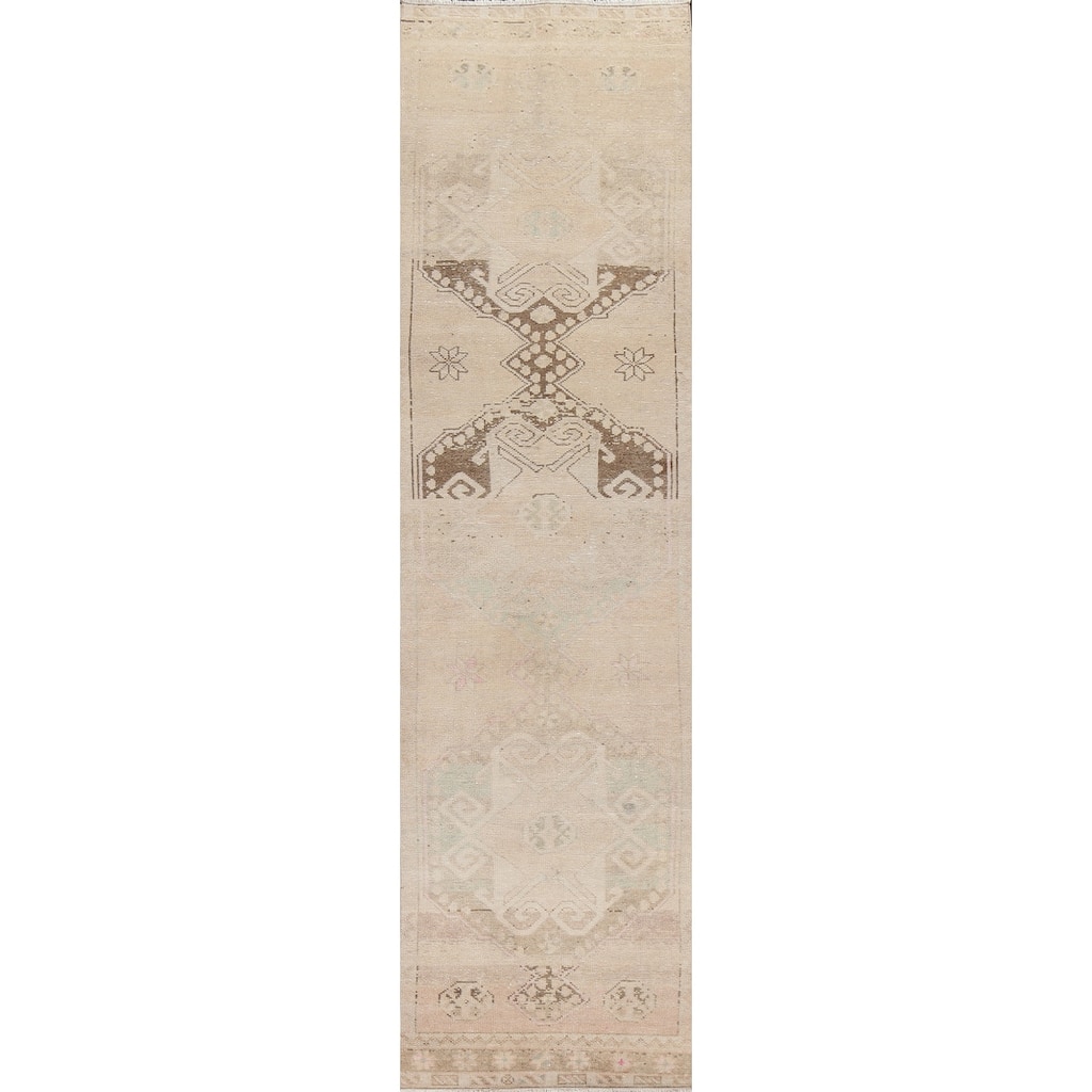 Antique Look Anatolian Turkish Staircase Runner Rug Wool Hand-knotted - 2'7" x 10'11"