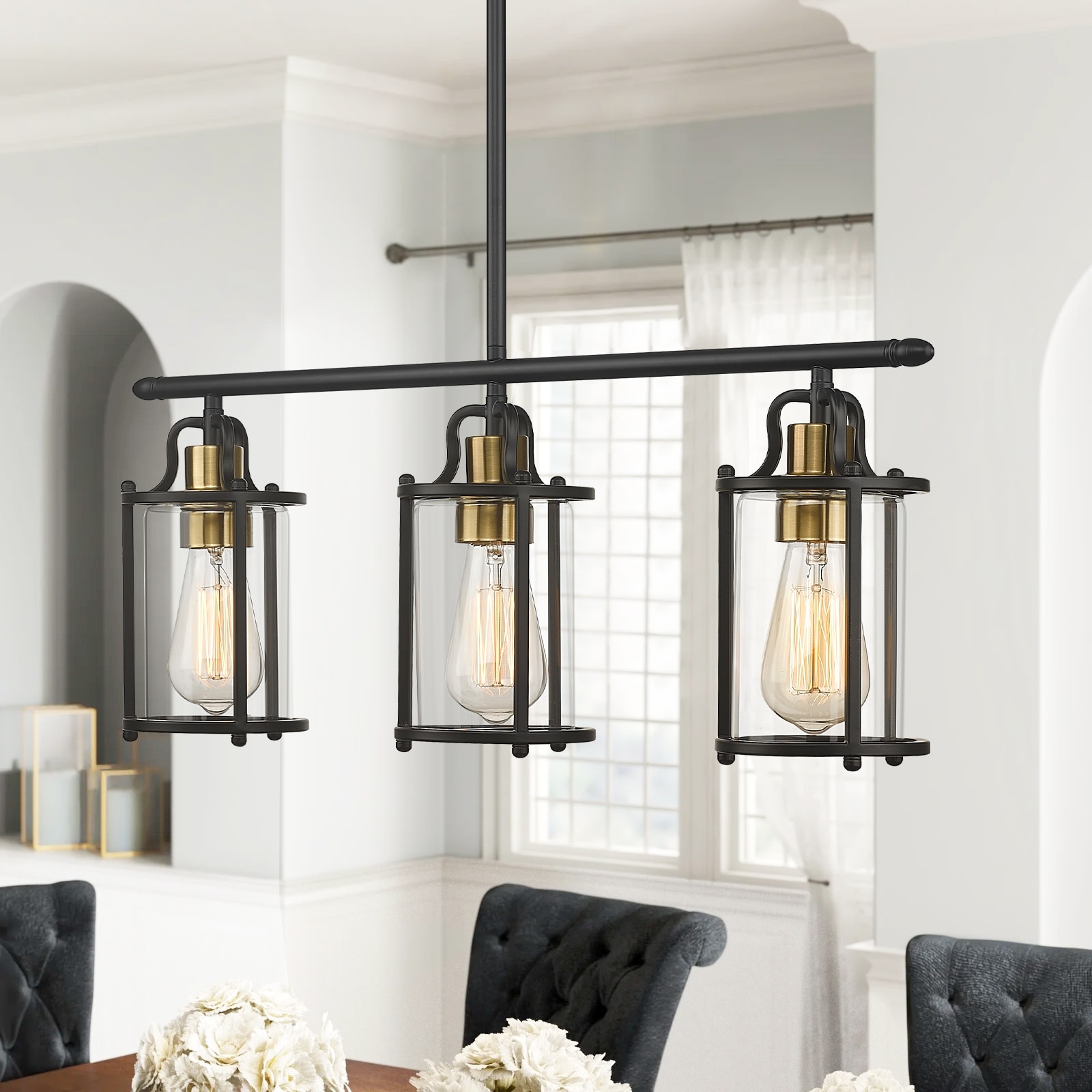 3-Light Kitchen Island Pendant Lighting - ‎26 x 8.8 x 5 inches