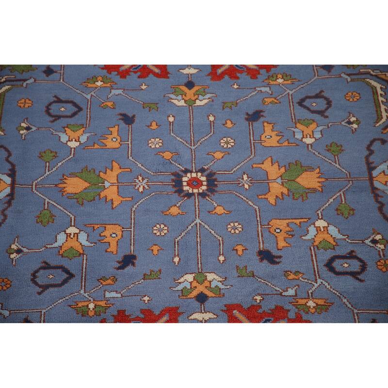 Blue Heriz Serapi Area Rug Hand-Knotted Wool Carpet - 8'9"x 11'11"