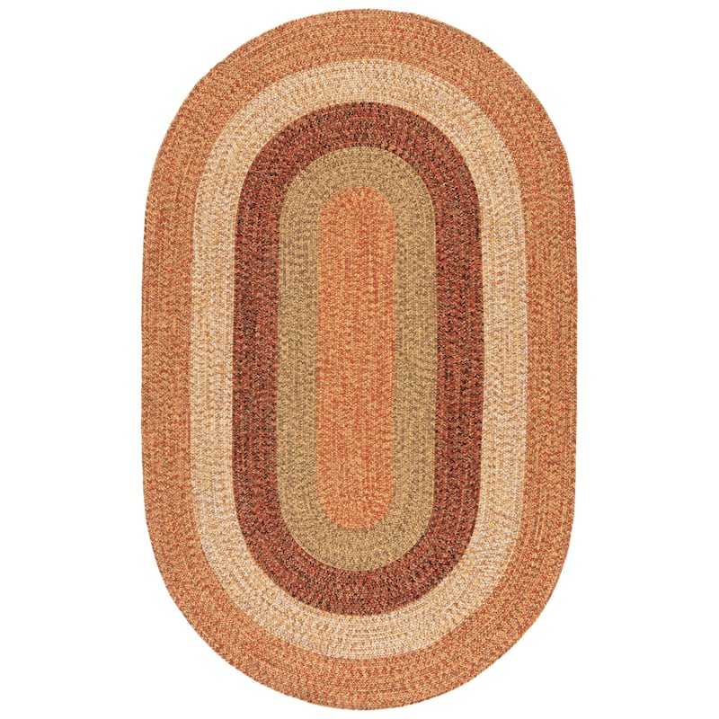 SAFAVIEH Handmade Braided Ecenur Indoor/Outdoor Machine Washable Rug - 6' x 9' Oval - Rust/Red