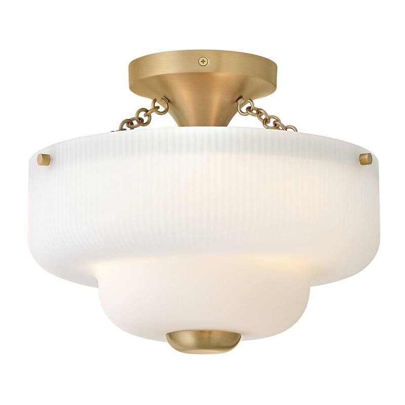 Hinkley Lighting 48571 Adella 3 Light 13" Wide Semi-Flush Ceiling - Lacquered Brass
