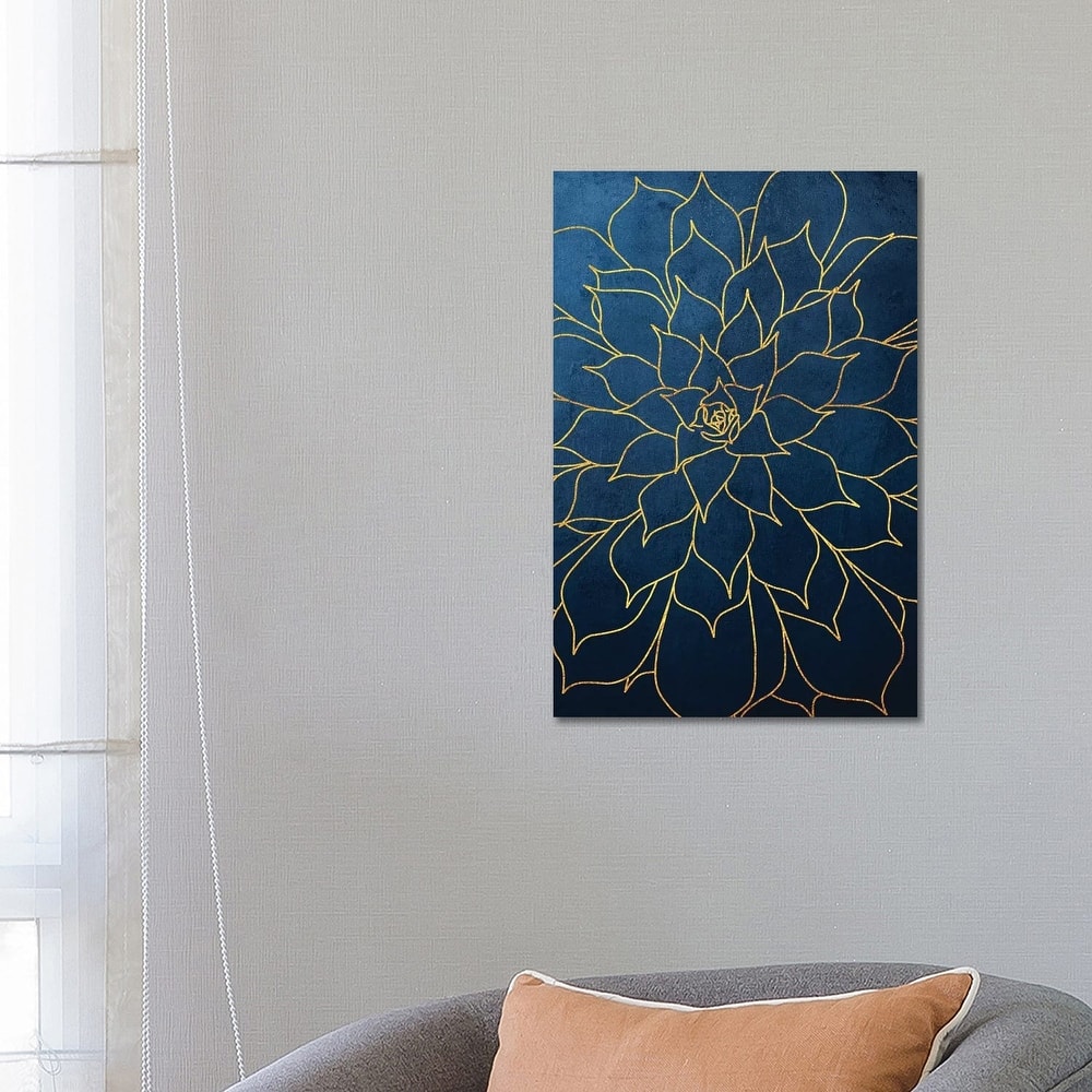 iCanvas "Navy Gold Succulent I" by Urban Epiphany Canvas Print