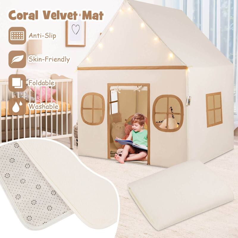 Honeyjoy Kids Play Tent with Padded Mat, Star Lights, Side Storage - See Details