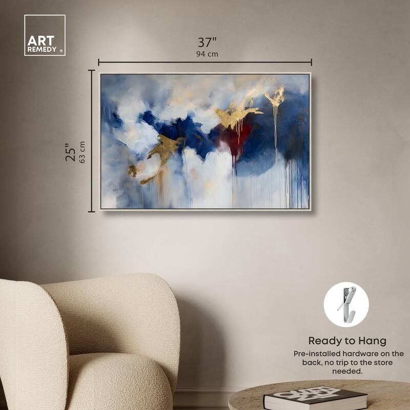 Eclipse of Gold and Blue Canvas by Art Remedy