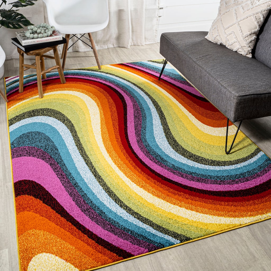 JONATHAN Y Prism Abstract Swirl Area Rug