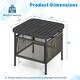 Gymax Outdoor PE Rattan Side Table w/ 1.57'' Umbrella Hole Square