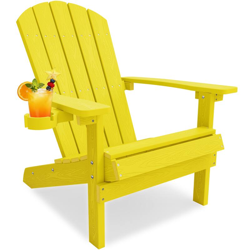 WINSOON All Weather HIPS Outdoor Plastic Adirondack Chairs - Yellow