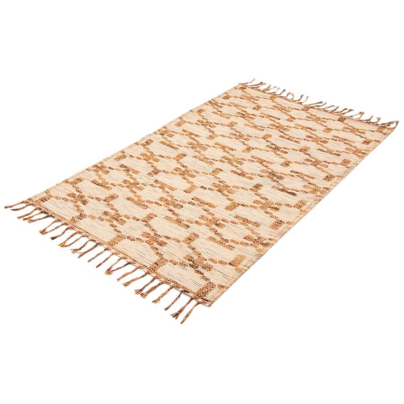 ECARPETGALLERY Braid weave Sienna Tan Wool Rug - 5'0 x 8'2