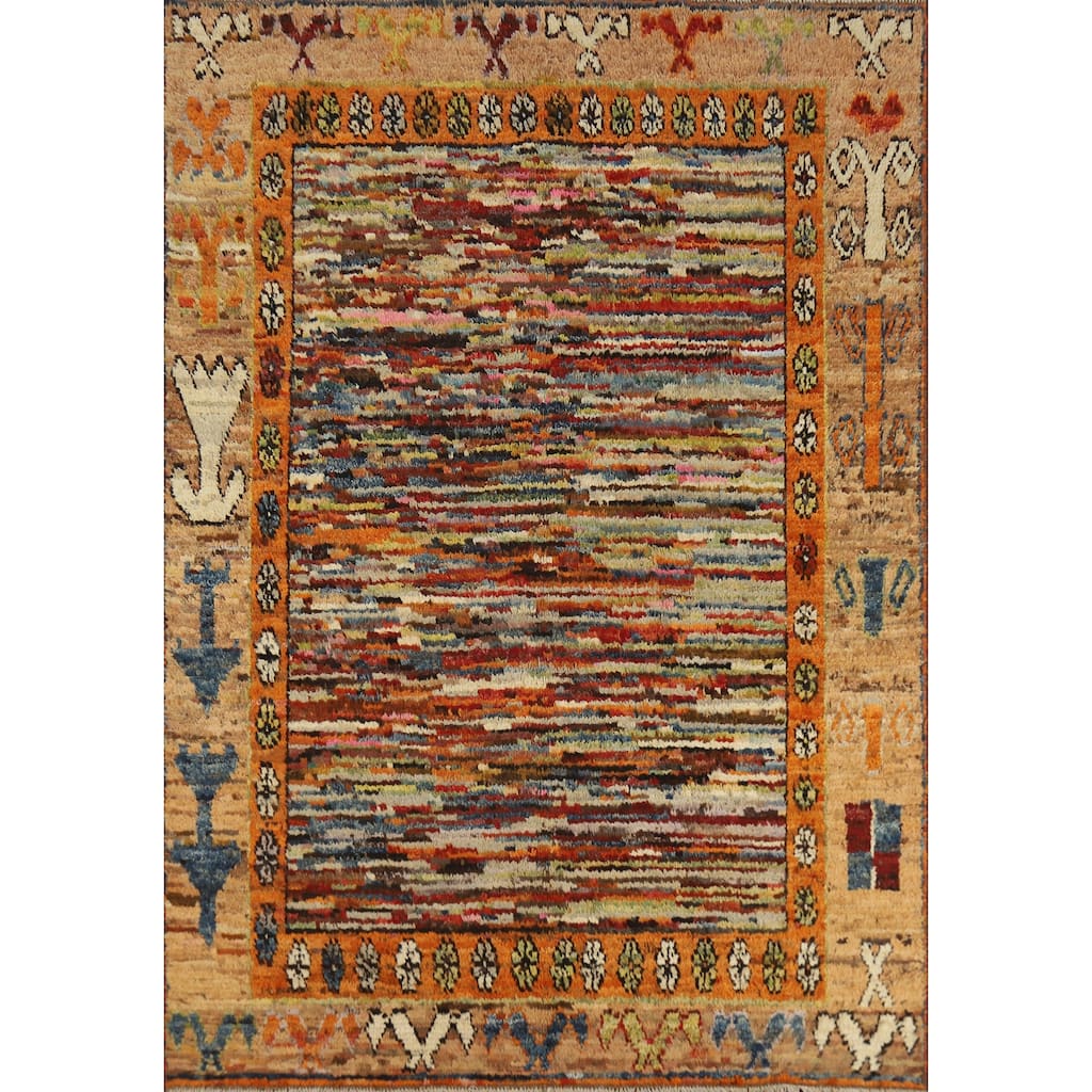 Multicolor Abstract Moroccan Oriental Area Rug Handmade Wool Carpet - 5'9" x 7'9"