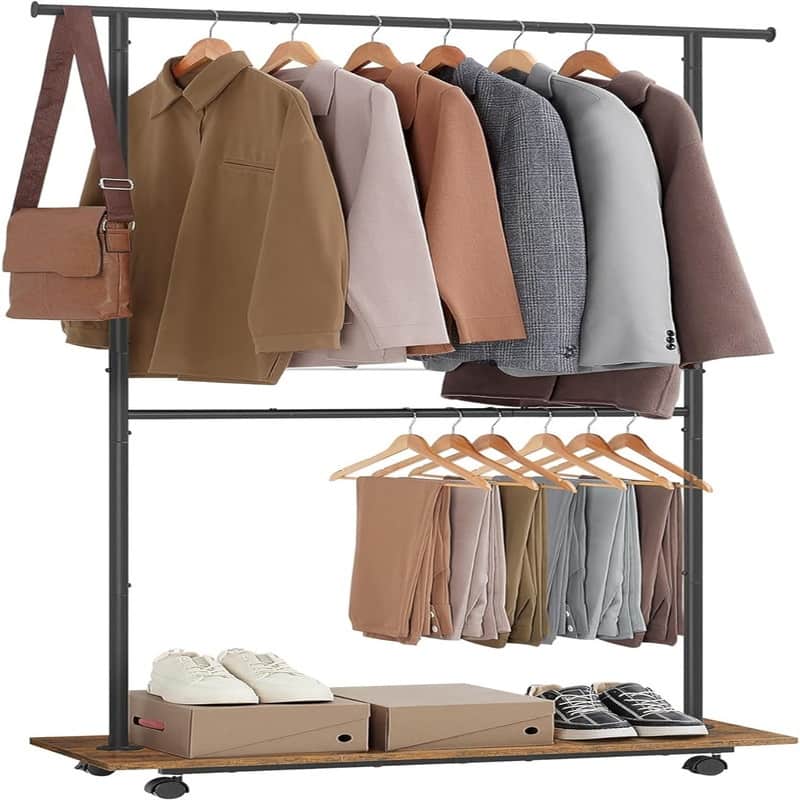 Clothes Rack with Wheels Clothing Rack - 13.8"D x 38.8"W x 71"H